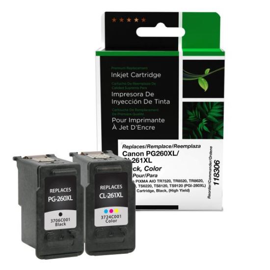 Clover Imaging Remanufactured High Yield Black, Color Ink Cartridges for Canon PG-260XL/CL-261XL (3706C005) 2-Pack1