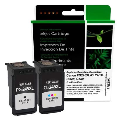 Clover Imaging Remanufactured High Yield Black, Color Ink Cartridges for Canon PG-245XL/CL-246XL 2-Pack1