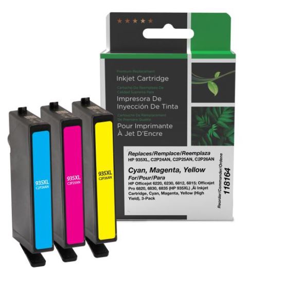 Clover Imaging Remanufactured High Yield Cyan, Magenta, Yellow Ink Cartridges for HP 935XL (F6U05BN) 3-Pack1