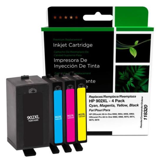 Clover Imaging Remanufactured High Yield Black, Cyan, Magenta, Yellow Ink Cartridges for HP 902XL 4-Pack1