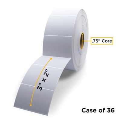 Clover Imaging Non-OEM New Direct Thermal Label Roll 0.75" ID x 2.2" Max OD for Mobile Barcode Printers1