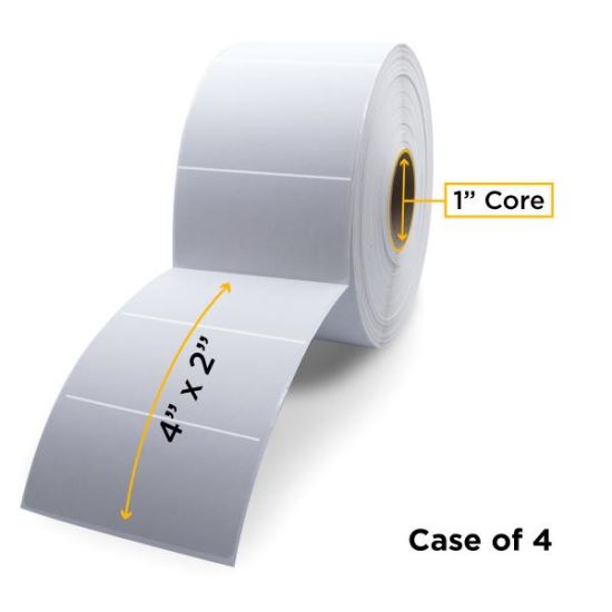 Clover Imaging Non-OEM New Thermal Transfer Label Roll 1.0" ID x 5.0" Max OD for Desktop Barcode Printers1