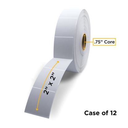 Clover Imaging Non-OEM New Direct Thermal Label Roll 0.75" ID x 2.2" Max OD for Mobile Barcode Printers1