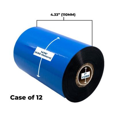 Clover Imaging Non-OEM New Wax/Resin Ribbon 110mm x 450M (12 Ribbons/Case) for Zebra Printers1
