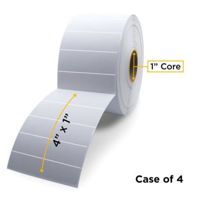 Clover Imaging Non-OEM New Thermal Transfer Label Roll 1.0" ID x 5.0" Max OD for Desktop Barcode Printers1
