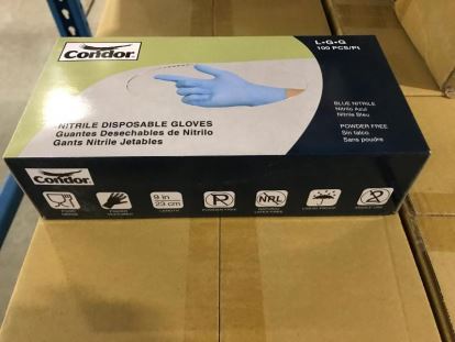 Nitrile Powder Free Disposable Gloves (Box of 100 Gloves) - Large1