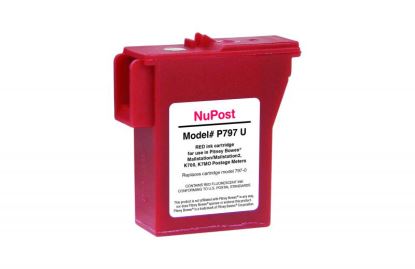 NuPost Non-OEM New Postage Meter Red Ink Cartridge for Pitney Bowes 797-0/797-Q/797-M1