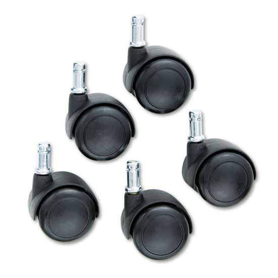 TaskMaster Hard Floor Casters, Grip Ring Stem, 2" Wheel, Black, 5/Set, Ships in 1-3 Business Days1