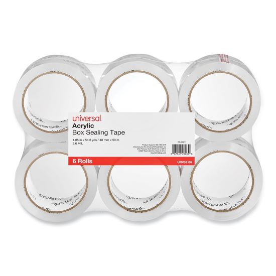 Moving and Storage Packing Tape, 3" Core, 1.88" x 54.6 yd, Clear, 6/Pack1