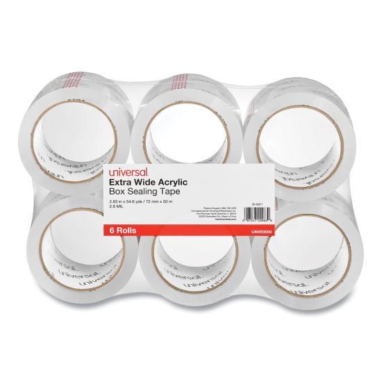 Extra-Wide Moving and Storage Packing Tape, 3" Core, 2.83" x 54.7 yd, Clear, 6/Pack1