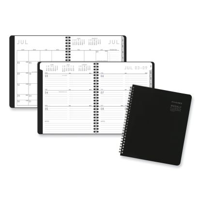 Contempo Lite Academic Year Weekly/Monthly Planner, 8.75 x 7.87, Black Cover, 12-Month (July to June) 2023 to 20241