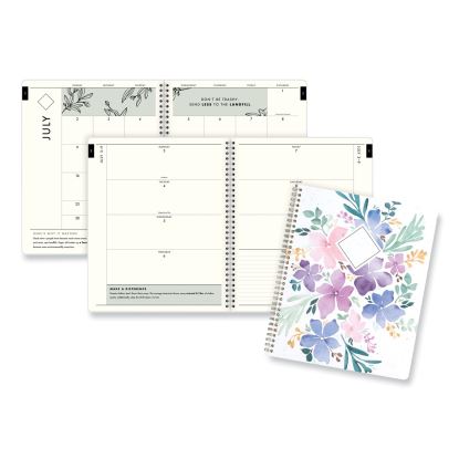 GreenPath Academic Year Weekly/Monthly Planner, GreenPath Art, 11 x 9.87, Floral Cover, 12-Month (July to June): 2023 to 20241