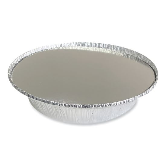 Round Aluminum To-Go Containers with Lid, 24 oz, 7" Diameter x 1.47"h, Silver 200/Carton1