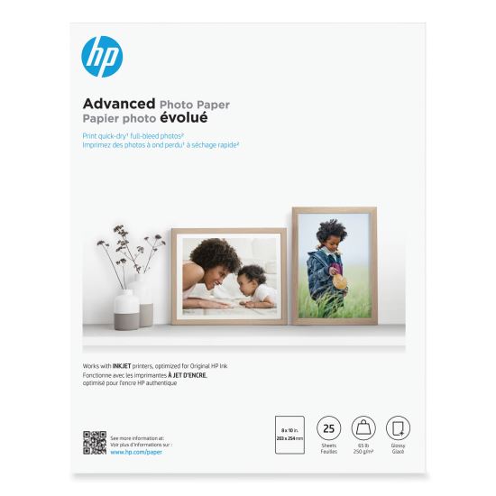 Advanced Photo Paper, 10.5 mil, 8 x 10, Glossy White, 25/Pack1