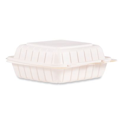 ProPlanet Hinged Lid Containers, Single Compartment, 8.25 x 8 x 3, White, Plastic, 150/Carton1