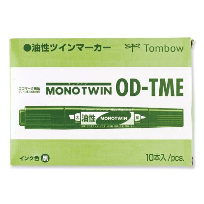 Mono Twin Bold Permanent Marker, Fine/Broad Tips, Red, 10/Box1