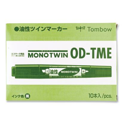 Mono Twin Bold Permanent Marker, Fine/Broad Tips, Blue, 10/Box1