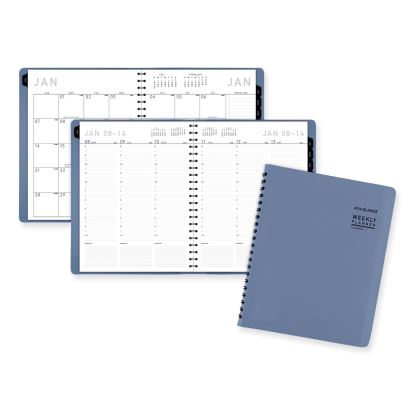 Contemporary Weekly/Monthly Planner, 11.38 x 9, Slate Blue Cover, 12-Month (Jan to Dec): 20241