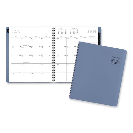 Contemporary Monthly Planner, 11.38 x 9.63, Blue Cover, 12-Month (Jan to Dec): 20241