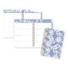 Elena Weekly/Monthly Planner, Palm Leaves Artwork, 8.5 x 6.38, Blue/White Cover, 12-Month (Jan to Dec): 20241