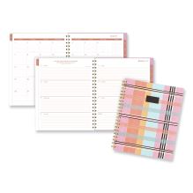Cher Weekly/Monthly Planner, Plaid Artwork, 11 x 9.25, Pink/Blue/Orange Cover, 12-Month (Jan to Dec): 20241
