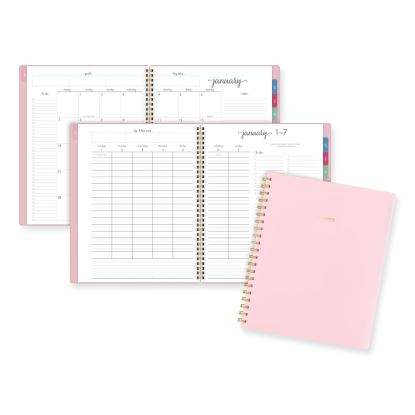Harmony Weekly/Monthly Poly Planner, 11 x 9.38, Pink Cover, 13-Month (Jan to Jan): 2024 to 20251