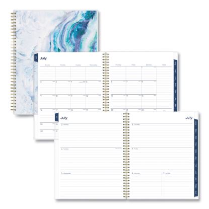 Gemma Academic Year Weekly/Monthly Planner, Geode Artwork, 11 x 8.5, Blue/Purple Cover, 12-Month (July-June): 2023-20241