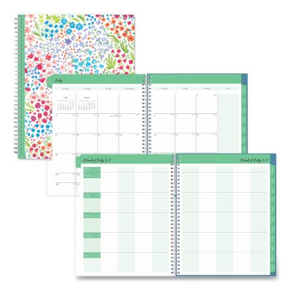 Ditsy Create-Your-Own Cover Weekly/Monthly Teacher Lesson Planner, Two-Page Spread (Nine Classes), 11 x 8.5, 2023 to 20241