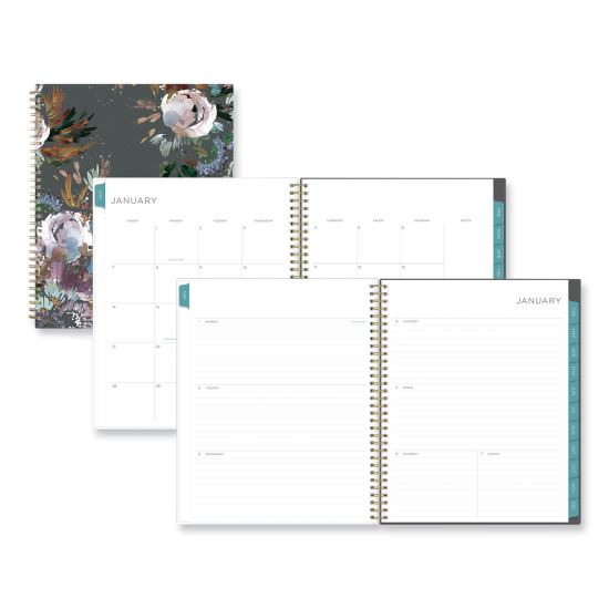 Kelly Ventura Midnight Garden Weekly/Monthly Planner, Floral Artwork, 11 x 8.5, Multicolor Cover, 12-Month (Jan to Dec): 20241