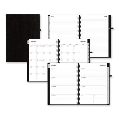 Aligned Weekly/Monthly Notes Planner, 8 x 5, Black Cover, 12-Month (Jan to Dec): 20241