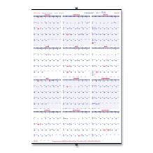 Yearly Wall Calendar, 24 x 36, White/Blue Sheets, 12-Month (Jan to Dec): 20241