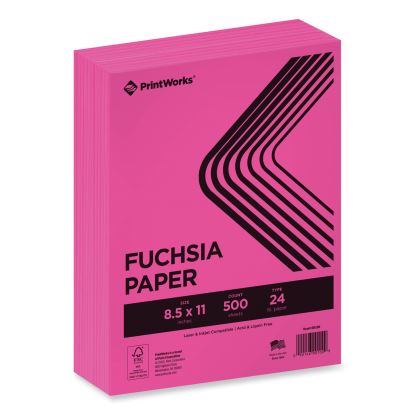 Color Paper, 24 lb Text Weight, 8.5 x 11, Fuchsia, 500/Ream1