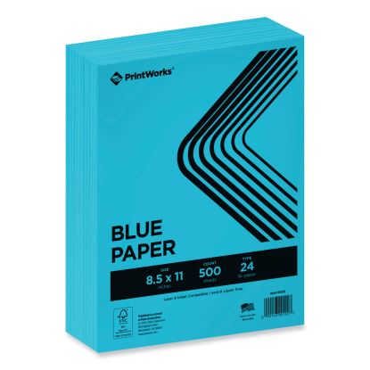 Color Paper, 24 lb Text Weight, 8.5 x 11, Blue, 500/Ream1