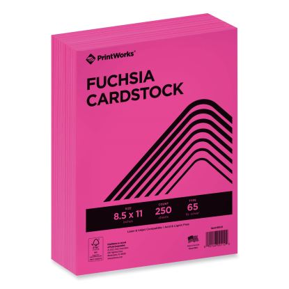 Color Cardstock, 65 lb Cover Weight, 8.5 x 11, Fuchsia, 250/Ream1