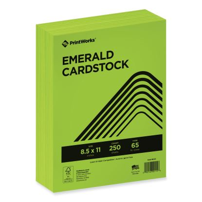Color Cardstock, 65 lb Cover Weight, 8.5 x 11, Emerald Green, 250/Ream1