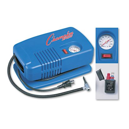 Electric Inflating Pump with Gauge, Hose and Needle, 0.25 hp Compressor, 50 psi, 8 ft Cord1
