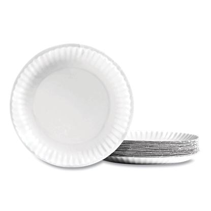 Economy Paper Plates, 9" dia, White, 100/Pack1