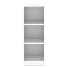 Three-Shelf Narrow-Footprint Bookcase, 15.75" x 11.42" x 44.33", White1