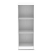 Three-Shelf Narrow-Footprint Bookcase, 15.75" x 11.42" x 44.33", White1