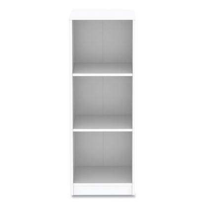 Three-Shelf Narrow-Footprint Bookcase, 15.75" x 11.42" x 44.33", White1