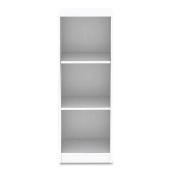 Three-Shelf Narrow-Footprint Bookcase, 15.75" x 11.42" x 44.33", White1