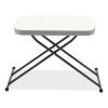 Height-Adjustable Personal Folding Table, Rectangular, 26.63" x 25.5" x 25" to 36", White Top, Dark Gray Legs1