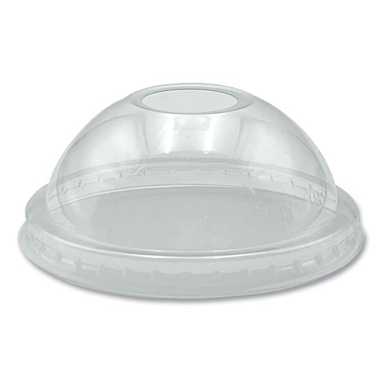 PET Cold Cup Dome Lids, Fits 9 oz to 10 oz PET Cups, Clear, 100/Pack1
