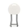Rough n Ready Folding Stool, Backless, Supports Up to 300 lb, 18" Seat Height, White Seat, Charcoal Base, 4/Carton1