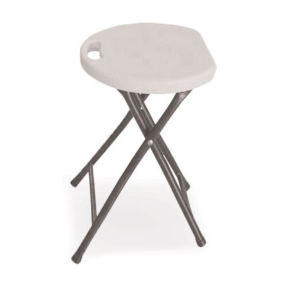 Rough n Ready Folding Stool, Backless, Supports Up to 300 lb, 26" Seat Height, White Seat, Charcoal Base, 4/Carton1