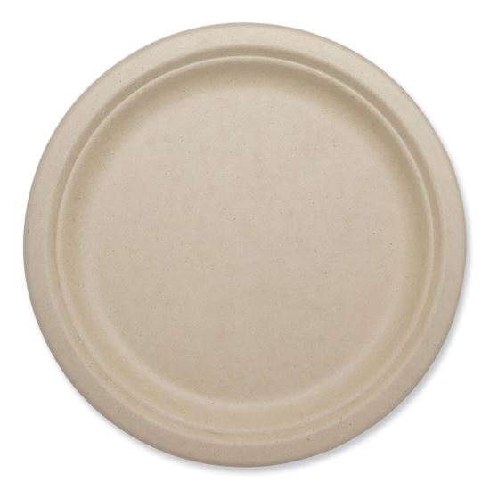 Fiber Plates, Plate, 9.1" Diameter, Natural, 1,000/Carton1