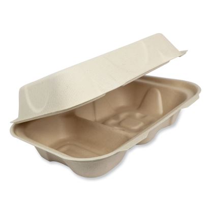 Fiber Hinged Containers, Hoagie Box, 9.2 x 6.4 x 3, Natural, Paper, 500/Carton1