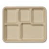 Fiber Trays, 5-Compartment, 8.5 x 10.24 x 1.01, Natural, Paper, 400/Carton1