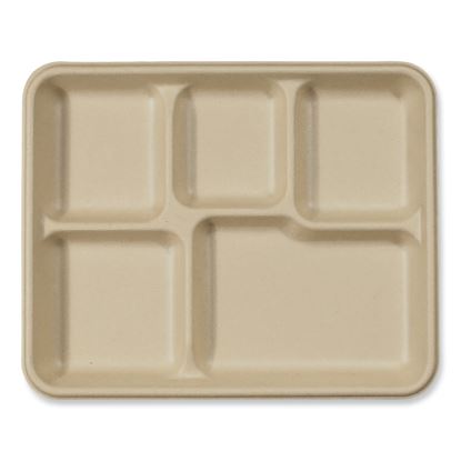Fiber Trays, 5-Compartment, 8.5 x 10.24 x 1.01, Natural, Paper, 400/Carton1