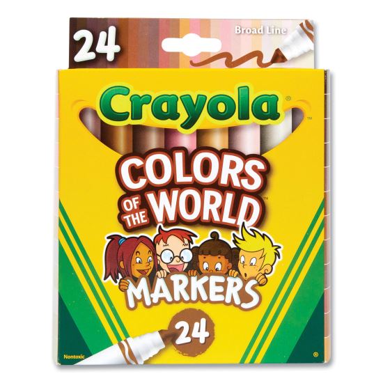 Colors of the World Permanent Markers, Broad Bullet Tip, Assorted Colors, 24/Pack1
